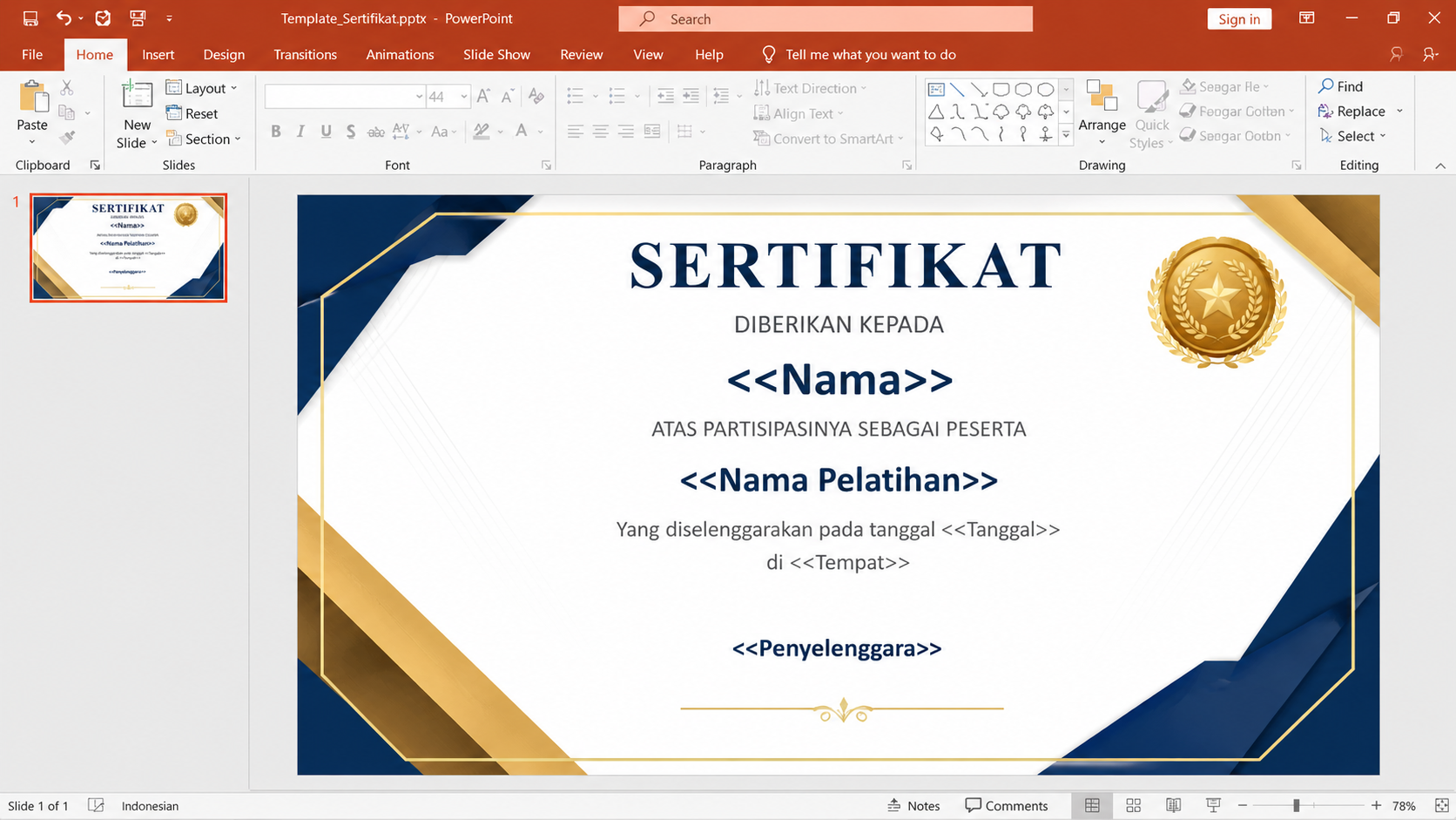 Template PPT dengan Parameter